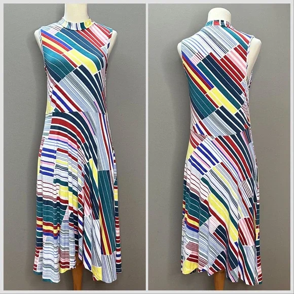 Anthropologie MAEVE geometric soft mock neck knit dress, M. - Picture 6 of 13